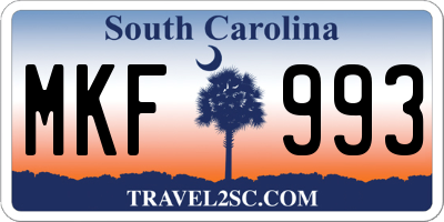 SC license plate MKF993
