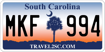 SC license plate MKF994