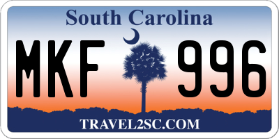 SC license plate MKF996