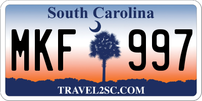 SC license plate MKF997
