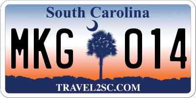 SC license plate MKG014