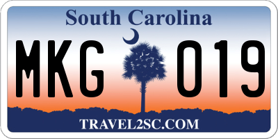 SC license plate MKG019