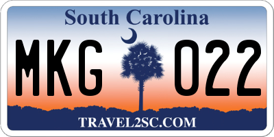 SC license plate MKG022