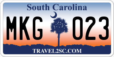 SC license plate MKG023
