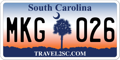 SC license plate MKG026