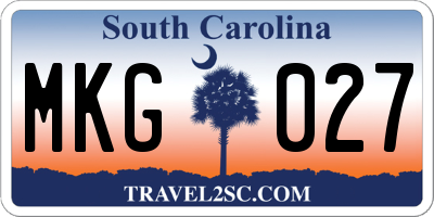 SC license plate MKG027