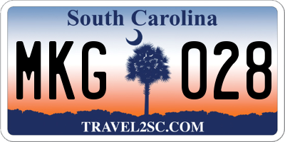 SC license plate MKG028
