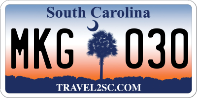 SC license plate MKG030