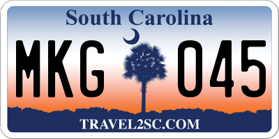 SC license plate MKG045