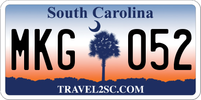 SC license plate MKG052