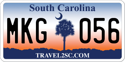 SC license plate MKG056