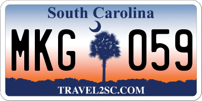 SC license plate MKG059