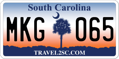 SC license plate MKG065