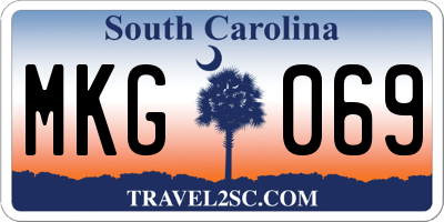 SC license plate MKG069