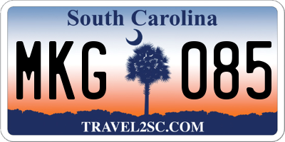 SC license plate MKG085