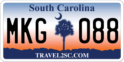 SC license plate MKG088