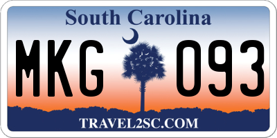 SC license plate MKG093