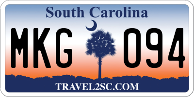 SC license plate MKG094