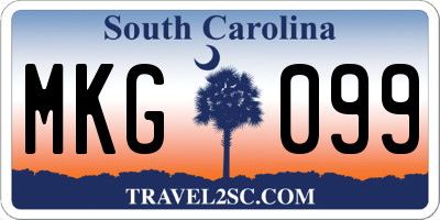 SC license plate MKG099