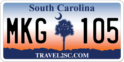 SC license plate MKG105