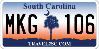 SC license plate MKG106