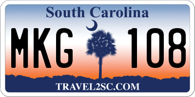 SC license plate MKG108