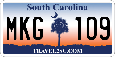 SC license plate MKG109