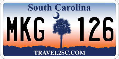 SC license plate MKG126
