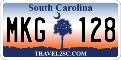 SC license plate MKG128