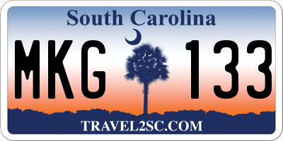 SC license plate MKG133