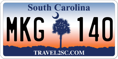 SC license plate MKG140