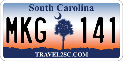 SC license plate MKG141