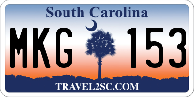 SC license plate MKG153