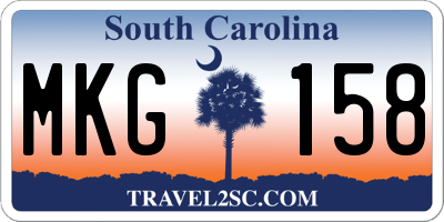 SC license plate MKG158