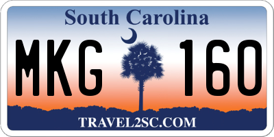 SC license plate MKG160