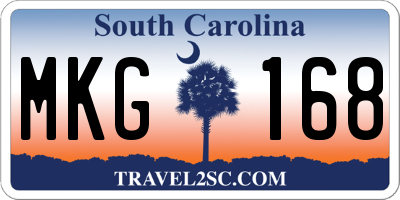 SC license plate MKG168