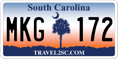 SC license plate MKG172