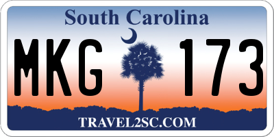 SC license plate MKG173