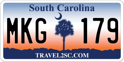 SC license plate MKG179