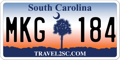 SC license plate MKG184