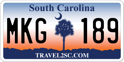 SC license plate MKG189