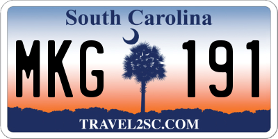 SC license plate MKG191