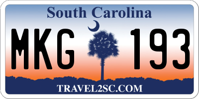 SC license plate MKG193