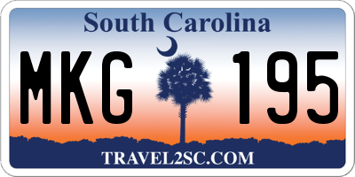 SC license plate MKG195