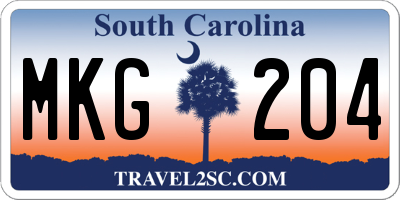 SC license plate MKG204