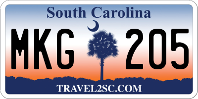 SC license plate MKG205