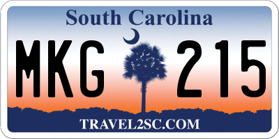 SC license plate MKG215