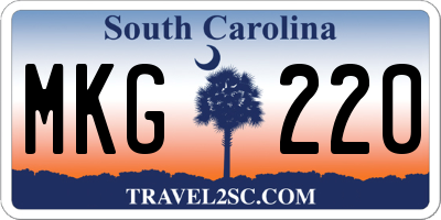 SC license plate MKG220