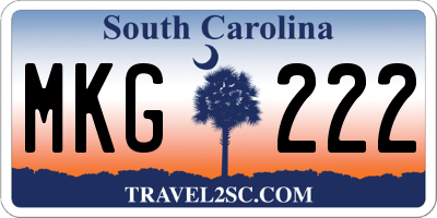 SC license plate MKG222
