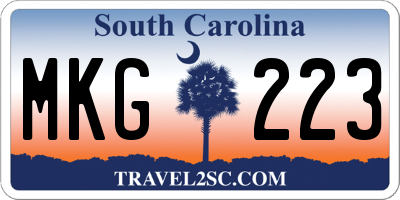 SC license plate MKG223
